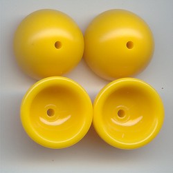 (image for) YELLOW 18MM ROUND BEAD CAPS - Lot of 12
