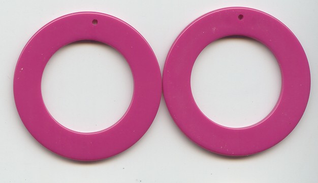 (image for) PINK 50MM ROUND FLAT PENDANTS - Lot of 12