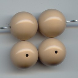 (image for) LIGHT MOCCA 16MM ROUND SMOOTH BEADS - Lot of 12