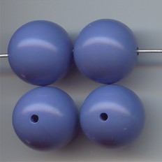 SPRING BLUE 16MM SMOOTH ROUND BEADS -Lot of 12