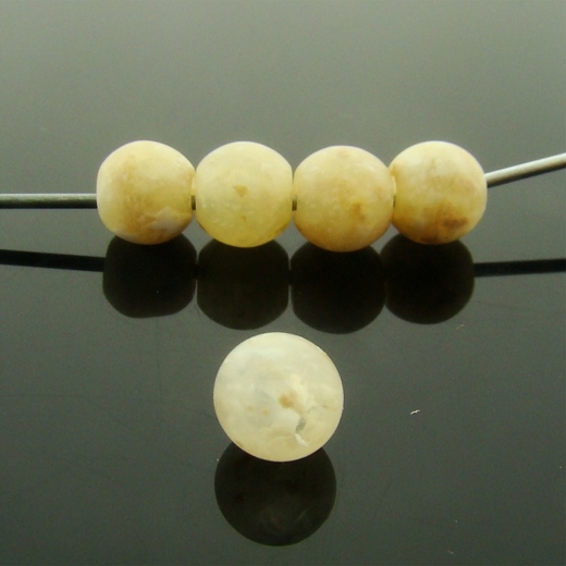 (image for) NATURAL AGATE GRANITE 6MM SMOOTH ROUND BEADS - Lot of 12