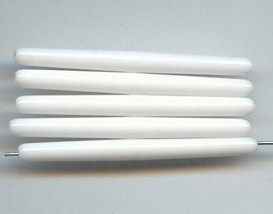 (image for) WHITE 58X5MM STICK TUBE BEADS - Lot of 12