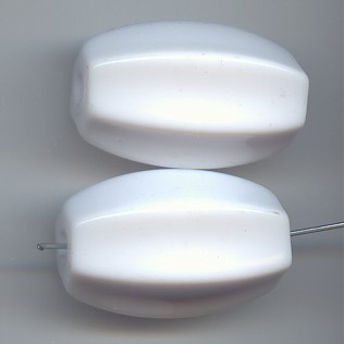 WHITE 36X23MM HEXAGON BEADS - Lot of 12