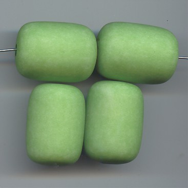 (image for) GREEN MATTE WASH 28X20MM BARREL BEADS - Lot of 12