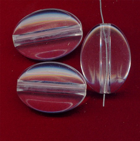 (image for) CRYSTAL 39X28MM FLAT OVAL SMOOTH BEADS - Lot of 12