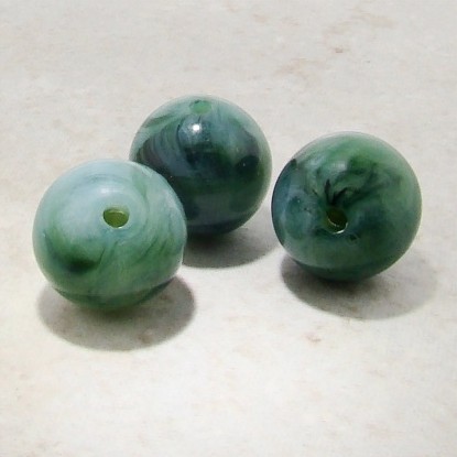 (image for) JADE MARBLE 13MM SMOOTH ROUND BEADS - Lot of 12