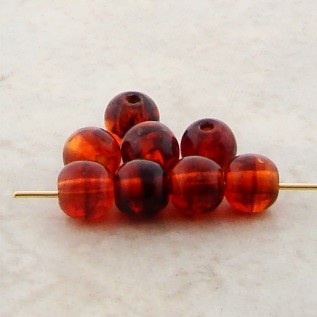 TORTOISE 6MM SMOOTH ROUND BEADS - Lot of 50
