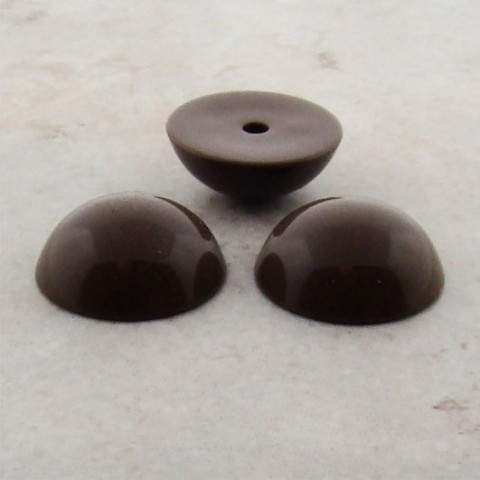(image for) 20mm. BROWN SHINY ROUND CABOCHONS - Lot of 36