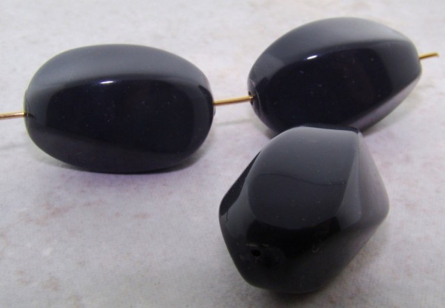 (image for) GREY 26X16MM UNIQUE OVAL BEADS - Lot of 12