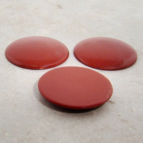 (image for) 28mm. RUST SHINY ROUND CABOCHONS - Lot of 36