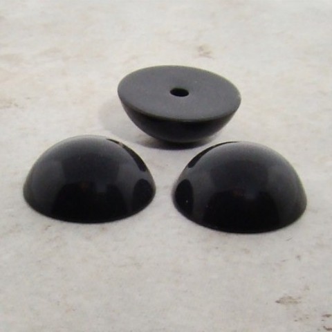 (image for) 20mm. DARK GREY SHINY ROUND CABOCHONS - Lot of 36