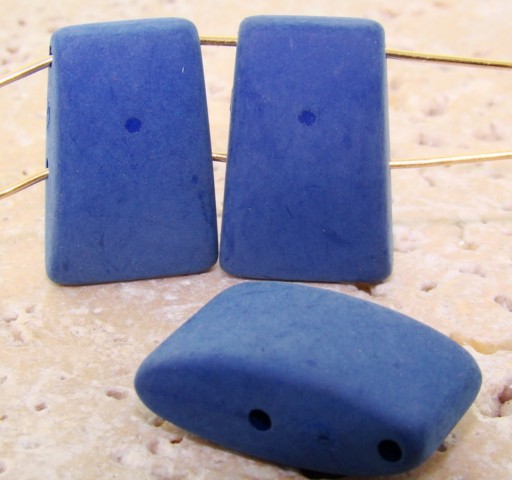(image for) BLUE MATTE 23X15MM 2 HOLE RECTANGLE PENDANTS - Lot of 12