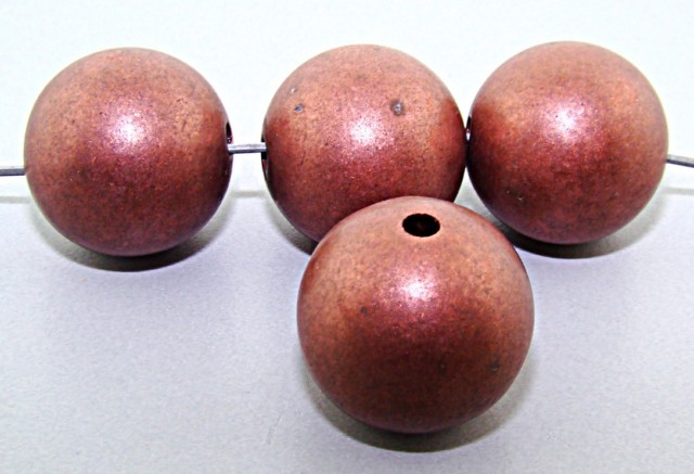 (image for) COPPER SATIN MATTE 18MM ROUND BEADS - Lot of 12