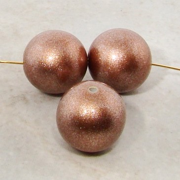 (image for) BRONZE 16MM ROUND SPARKLE BEADS - Lot of 12