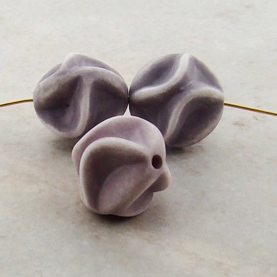 (image for) GREY MATTE WASH 15MM BAROQUE NUGGET BEADS - Lot of 12