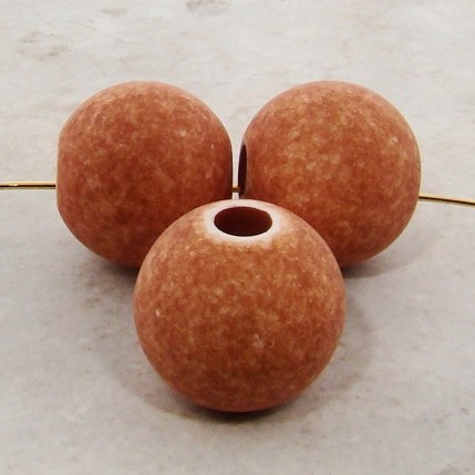 (image for) BROWN WASH 22X20MM SQUASH ROUND BEADS - Lot of 12