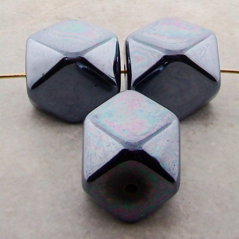 (image for) HEMATITE 22X20MM OVAL FACETED BEADS - Lot of 12