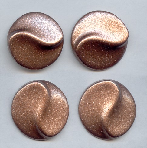 (image for) 33mm. BRONZE GLITTER TEXTURED ROUND CABOCHONS - Lot of 36
