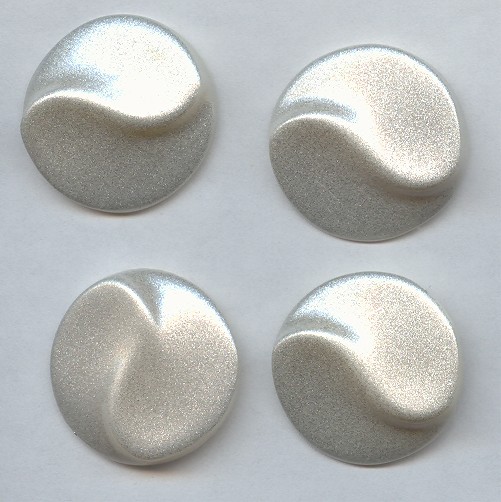 (image for) 33mm. SILVER GLITTER TEXTURED ROUND CABOCHONS - Lot of 36