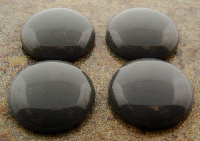 (image for) 24mm. GREY SMOOTH ROUND CABOCHONS - Lot of 36