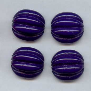 22x20mm. NAVY CORRUGATED TOP OVAL CABOCHONS - Lot of 48