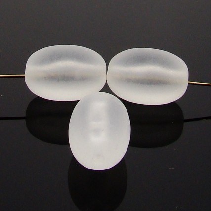 (image for) CRYSTAL MATTE 18X12MM OVAL BEADS - Lot of 12