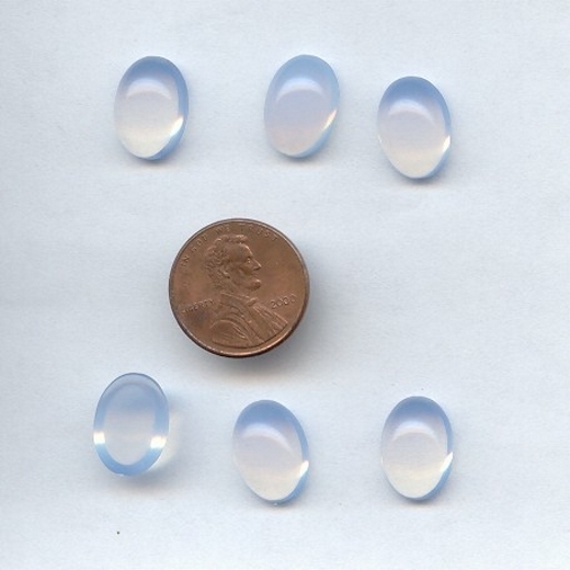 (image for) Blue Moonstone - 14x10mm. Oval Domed Cabochons - Lots of 24
