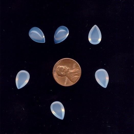 (image for) Blue Moonstone - 13x8mm. Pear Domed Cabochons - Lots of 24