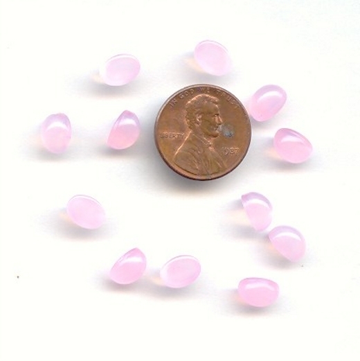 (image for) Pink Moonstone - 8x6mm. Oval Domed Cabochons - Lots of 24