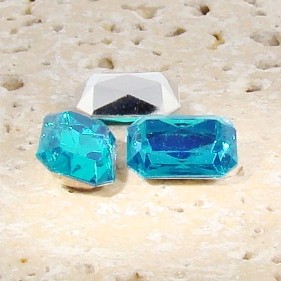 Aqua Jewel - 10x8mm. Octagon Faceted Gem Jewels - Lots of 144