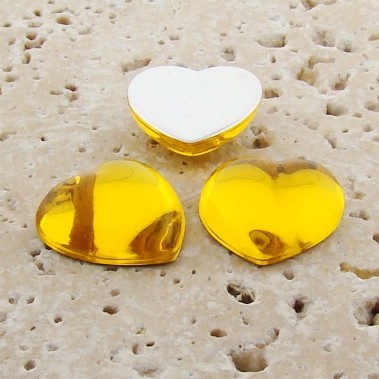 (image for) Jonquil Jewel Smooth - 18mm. Heart Domed Cabochons - Lots of 144