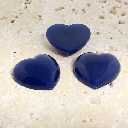 (image for) Lapis Opaque Smooth - 18mm. Heart Domed Cabochons - Lots of 144