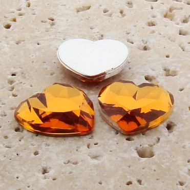 (image for) Madeira Topaz Jewel Faceted - 18mm Heart Cabochons - Lots of 144