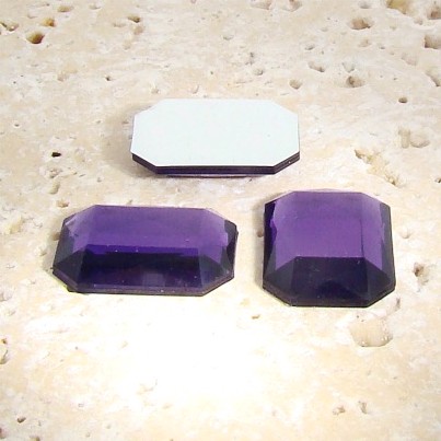 (image for) Amethyst Jewel Faceted - 40x30mm. Octagon Cabochons - Lots of 12