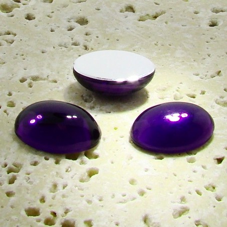 (image for) Amethyst Jewel - 40x30mm. Oval Domed Cabochons - Lots of 12