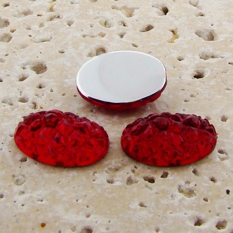 (image for) Ruby Jewel Baroque - 18x13mm. Oval Domed Cabochons - Lots of 144