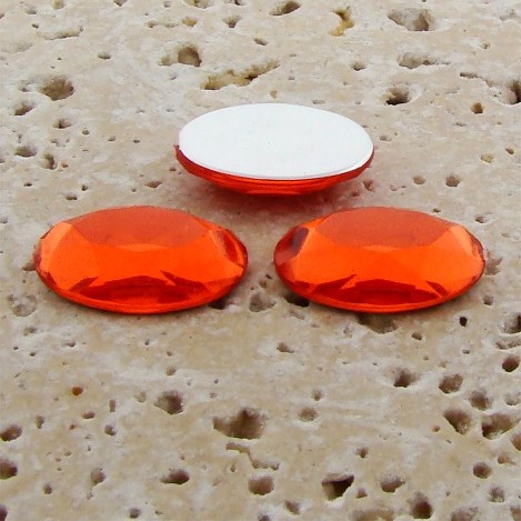 (image for) Orange Jewel Faceted - 25x18mm. Oval Cabochons - Lots of 72