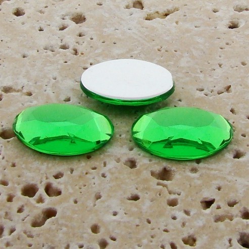 (image for) Peridot Jewel Faceted - 14x10mm. Oval Cabochons - Lots of 144