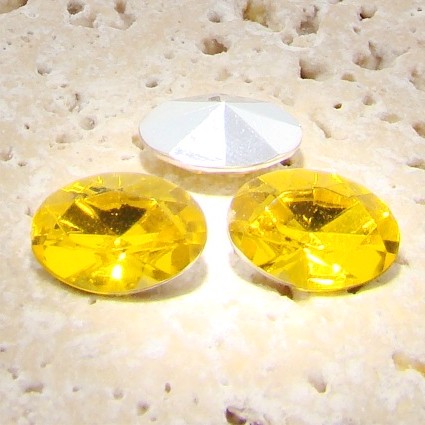 (image for) Jonquil Jewel - 25x18mm. Oval Faceted Gem Jewels - Lots of 72