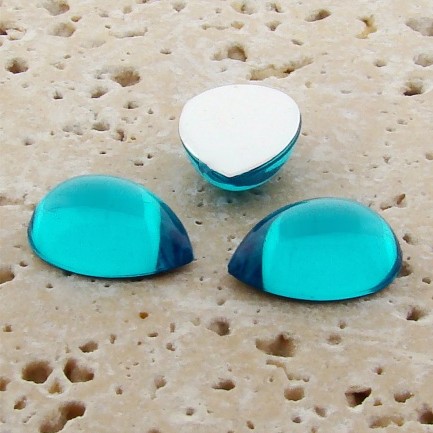(image for) Aqua Jewel - 13x8.5mm. Pear Domed Cabochons - Lots of 144