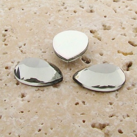 (image for) Black Diamond Jewel Faceted - 25x18mm Pear Cabochons - Lot of 72