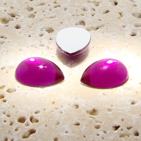 (image for) Fuchsia Jewel - 13x8.5mm. Pear Domed Cabochons - Lots of 144