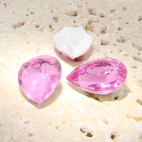 (image for) Rose Jewel - 25x18mm. Pear Faceted Gem Jewels - Lots of 72