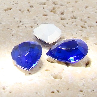 (image for) Sapphire Jewel - 25x18mm. Pear Faceted Gem Jewels - Lots of 72