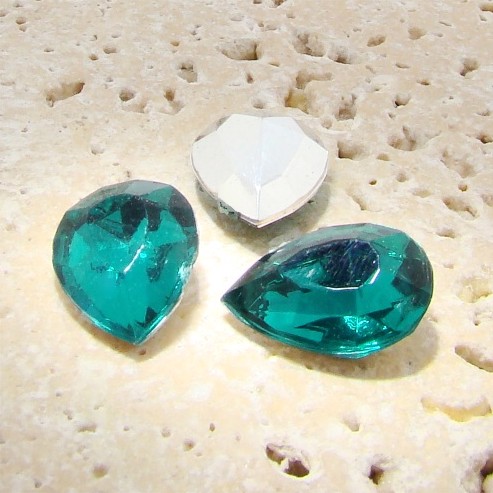 (image for) Teal Jewel -18x13mm. Pear Faceted Gem Jewels - Lots of 144