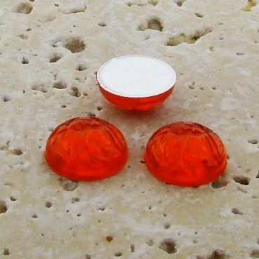 (image for) Orange Jewel Baroque Domed - 18mm. Cabochons - Lots of 144