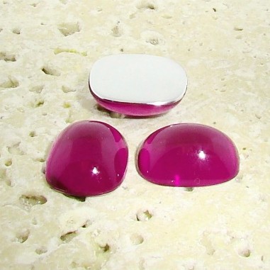 (image for) Fuchsia Jewel - 15x11.5mm. Rectangle Cabochons - Lots of 144