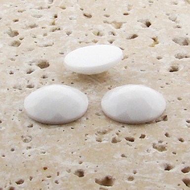 (image for) White Opaque Multi Faceted - 20mm Round Cabochons - Lots of 72