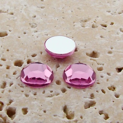 (image for) Light Pink Jewel Faceted - 5mm. Round Cabochons - Lots of 144