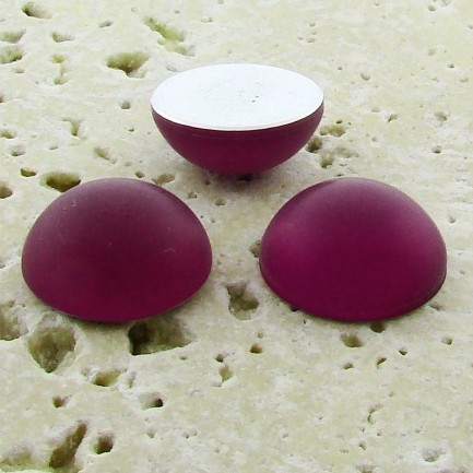 (image for) Fuchsia Matte Frosted - 13mm Round Domed Cabochons - Lots of 144